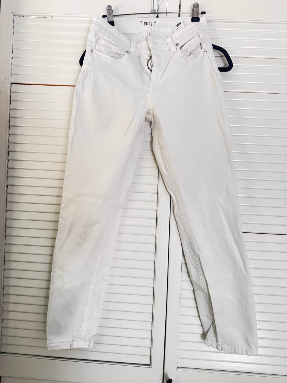 PAIGE White High-Rise Straight Ankle Jeans 0004